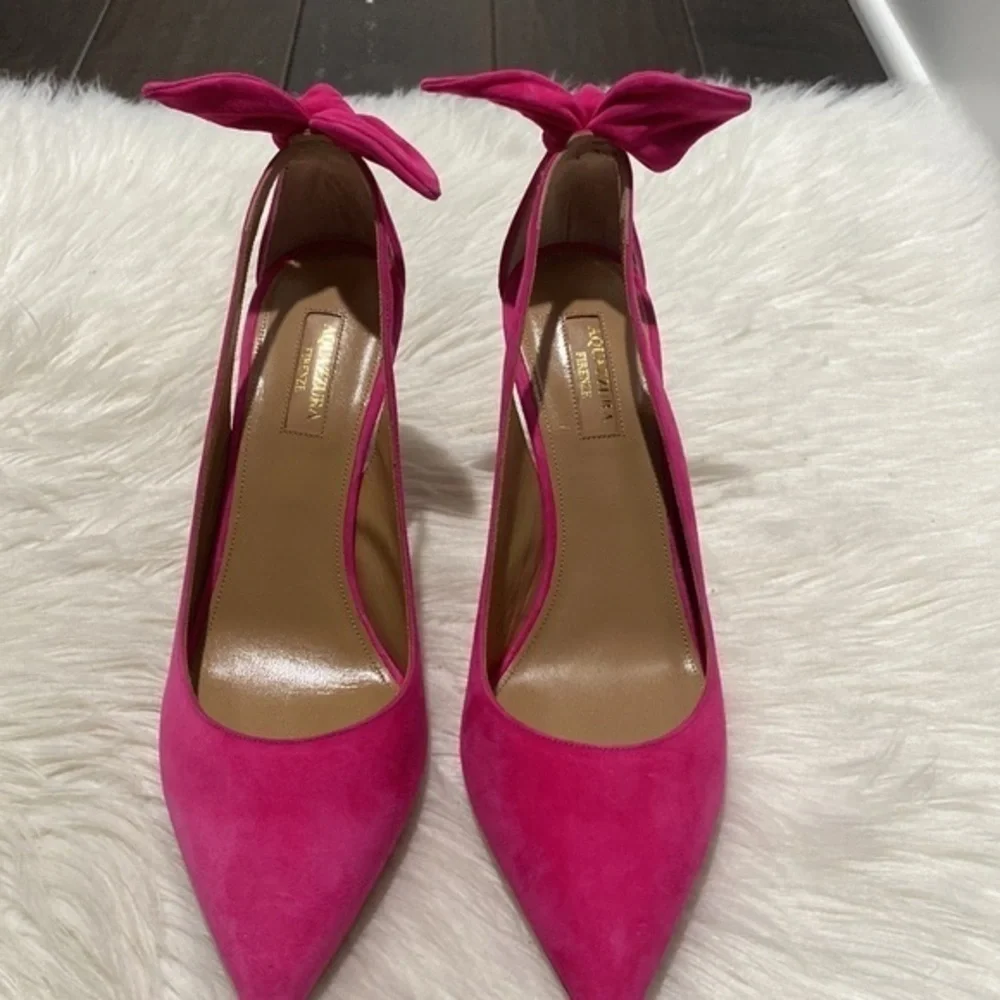 New Aquazzura 85mm Bow tie pumps‎ size 39.5EU
